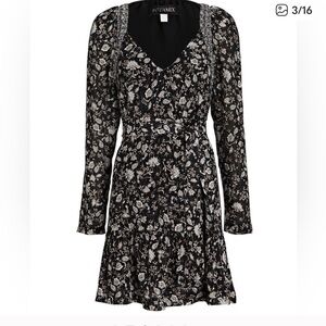 INTERMIX Black and Cream Floral Ariel Dress size 0
